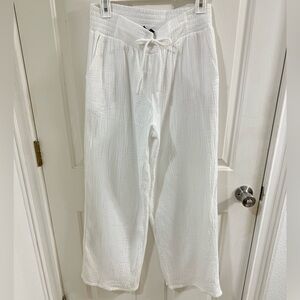JM Collection Wide Leg Cotton Gauze Pants